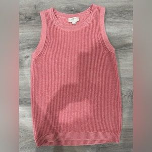LOFT Petite PEACH Sleeveless Crewneck Sweater
